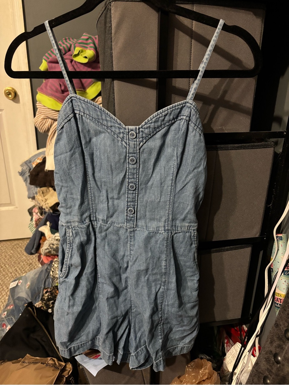Abercrombie & Fitch Light Blue Denim Romper